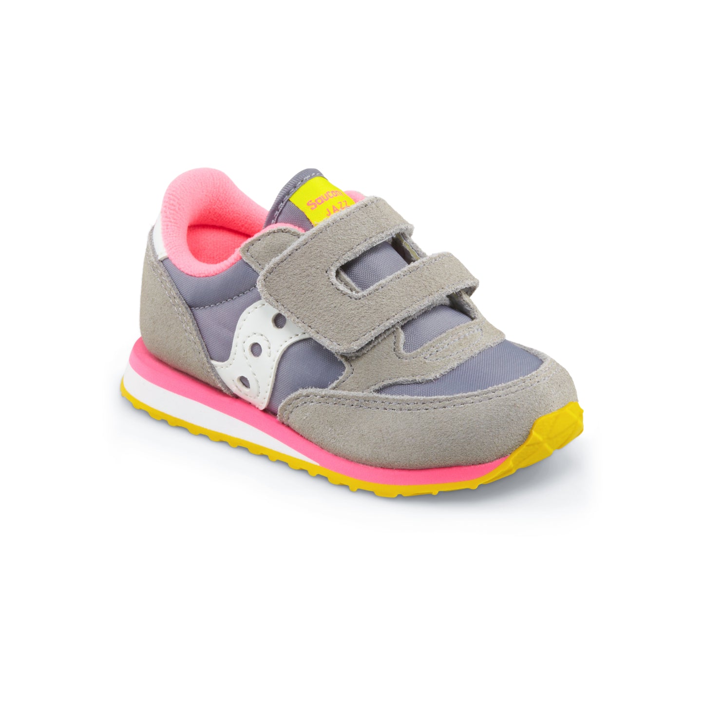 Jazz Hook & Loop Sneaker Dark Grey/Pink