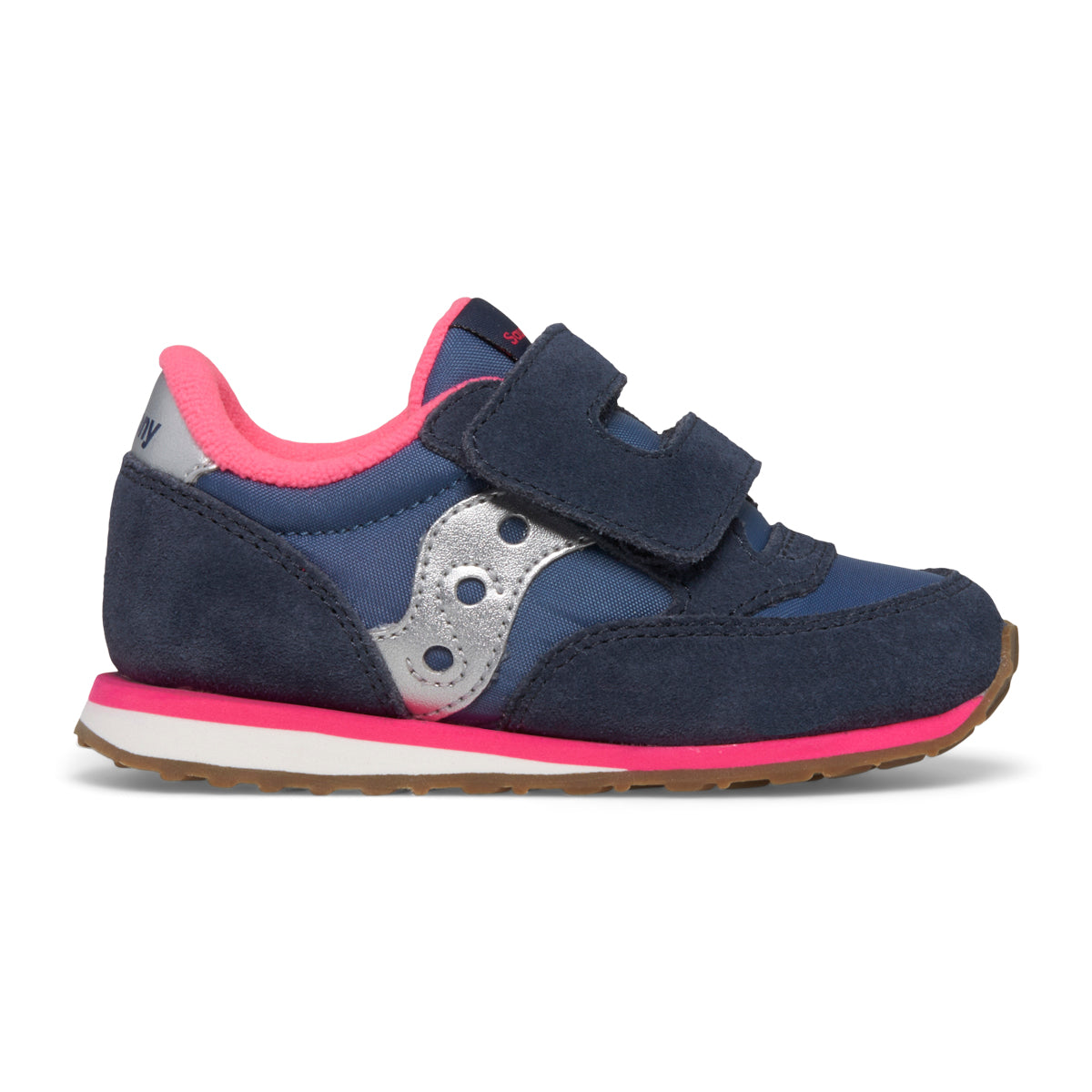 Jazz Hook & Loop Sneaker Navy/Silver/Pink